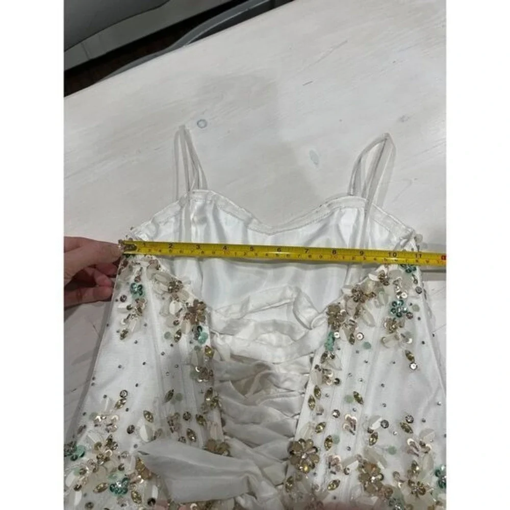 Brand new! Jovani‎ white tulle colored sequin corset Dress size 8 Juniors